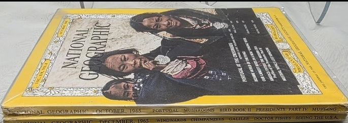 Vintage National Geographic 1964 October And December Magazine Sleeved