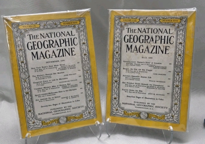 Vintage National Geographic May 1955 And November 1956 Magazine Sleeved