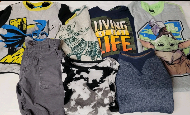 Lot Of 7 Boys Tops, Shorts, Pajamas Excellent Condition