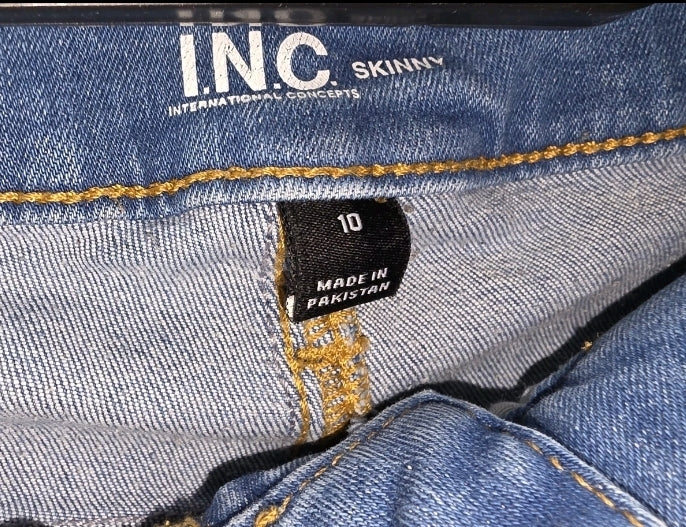 INC Women Jeans Size 10 Skinny Stretchy Inseam 28". Excellent used condition