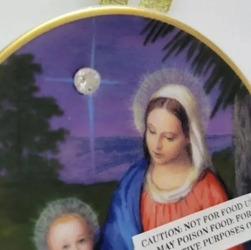 Vintage 1998 Avon Star Of Bethlehem Nativity 3" Ornament With 24K Gold Trim