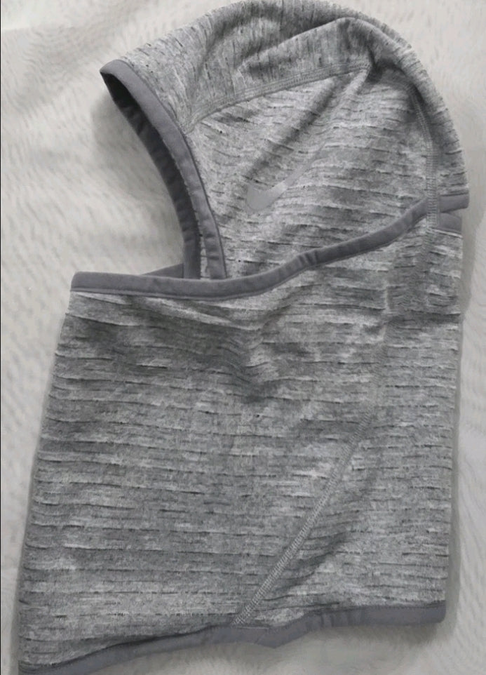 Nike One Size Head Wrap Cover Ponytail Hole In The Back Grey. Great For Winter