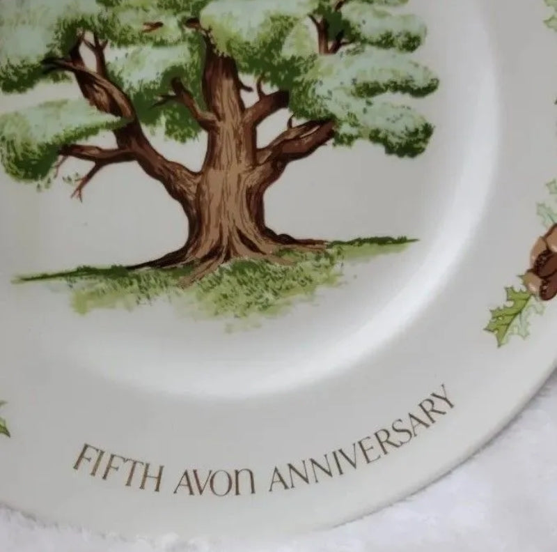 Vintage 1975 Avon Collector Plate The 5th Anniversary 8" The Great Oak New In Box
