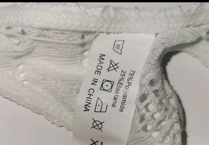 Womens Thong Panties Intimate Lingerie Size XL (12) Floral Lace White Semi Sheer