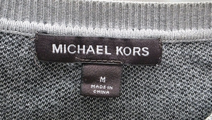 Michael Kors MK Mens Medium Pullover Sweater Armpit To Armpit 23" Length 25" Length 25" 100% Cotton Grey
