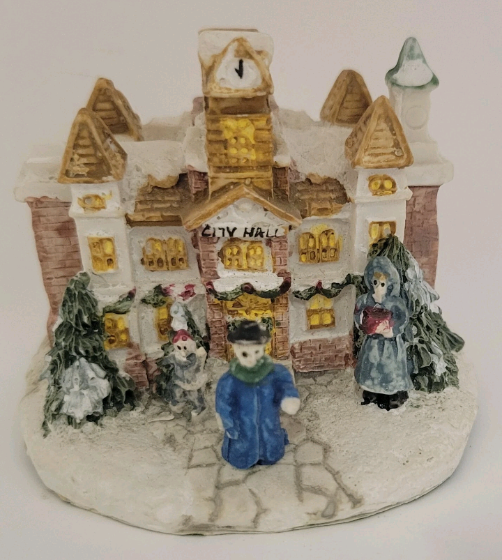 Unbranded City Hall Holiday Figurine *Add To Your Holiday Village * 3"×3