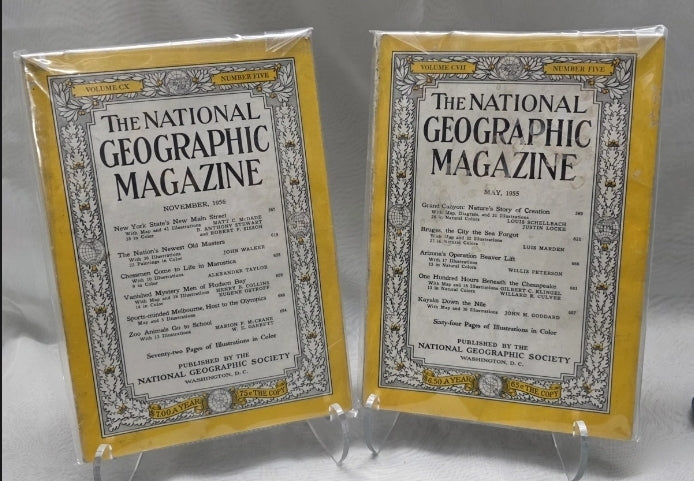 Vintage National Geographic May 1955 And November 1956 Magazine Sleeved