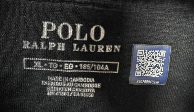 Polo Ralph Lauren Mens XL Zip Up Hoody Black Pockets Tie String Hood.