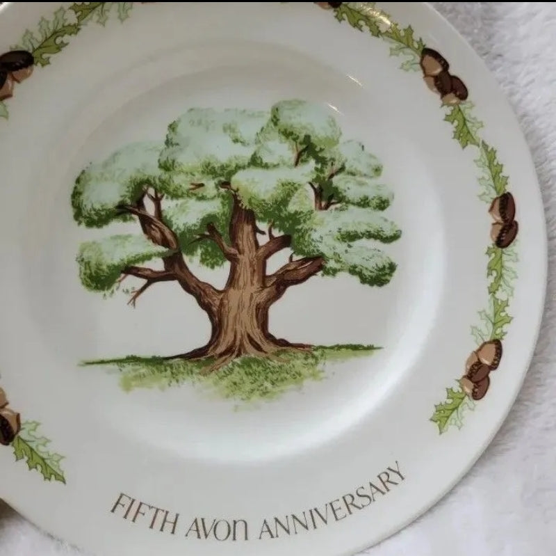 Vintage 1975 Avon Collector Plate The 5th Anniversary 8" The Great Oak New In Box