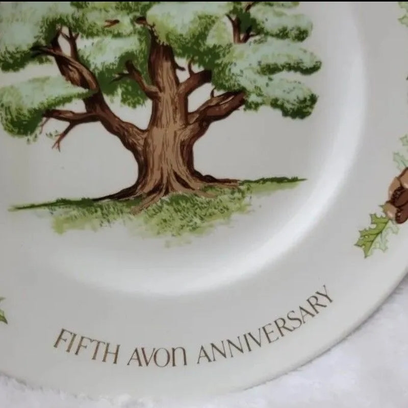 Vintage 1975 Avon Collector Plate The 5th Anniversary 8" The Great Oak New In Box