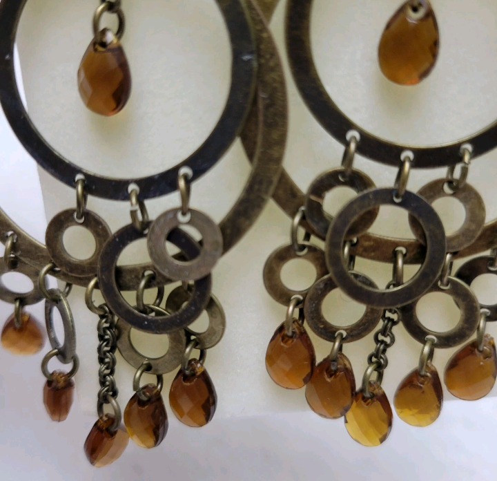 Avon Mark Perfect Zen Earrings Burnished Brass New In Box Original Packaging