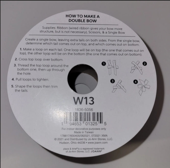 Place And Time Wonderland Ribbon Wired Red White Green Stars  2 1/2" × 8.3 Yard